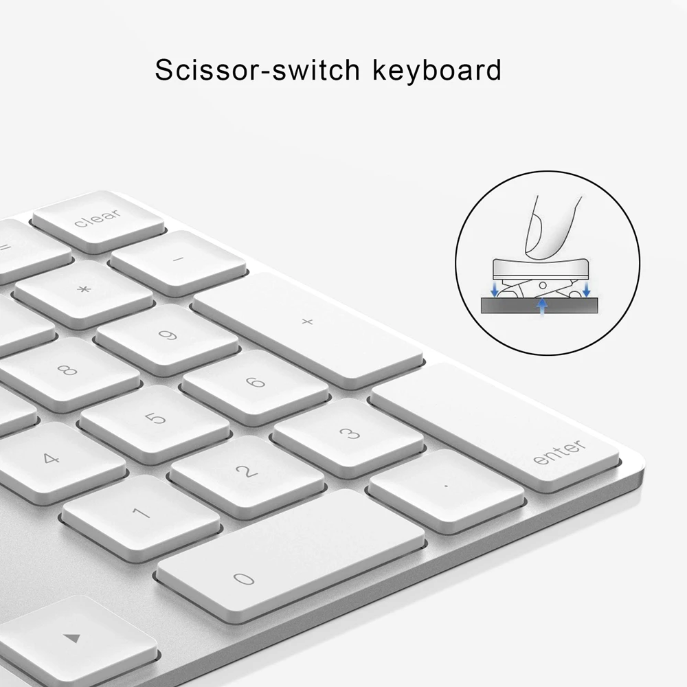 BT 3.0 Wireless Numeric Keypad 34 Keys Digital Keyboard for Accounting Teller Windows IOS Mac OS Android PC Tablet Laptop | Компьютеры и