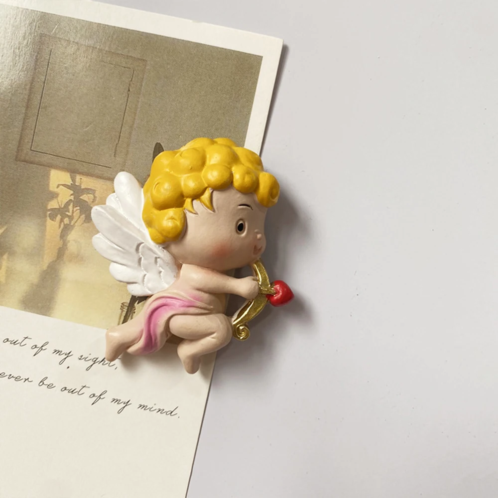 

3D Купидон, маленький ангел, стрельба из лука, магнитная наклейка на холодильник, стерео смола, креативный дизайн, доска для сообщений, заметки, кухня