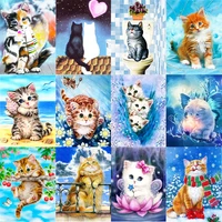 5d diy diamond painting full round cat rhinestones pictures diamond embroidery animals mosaic sale home decoration