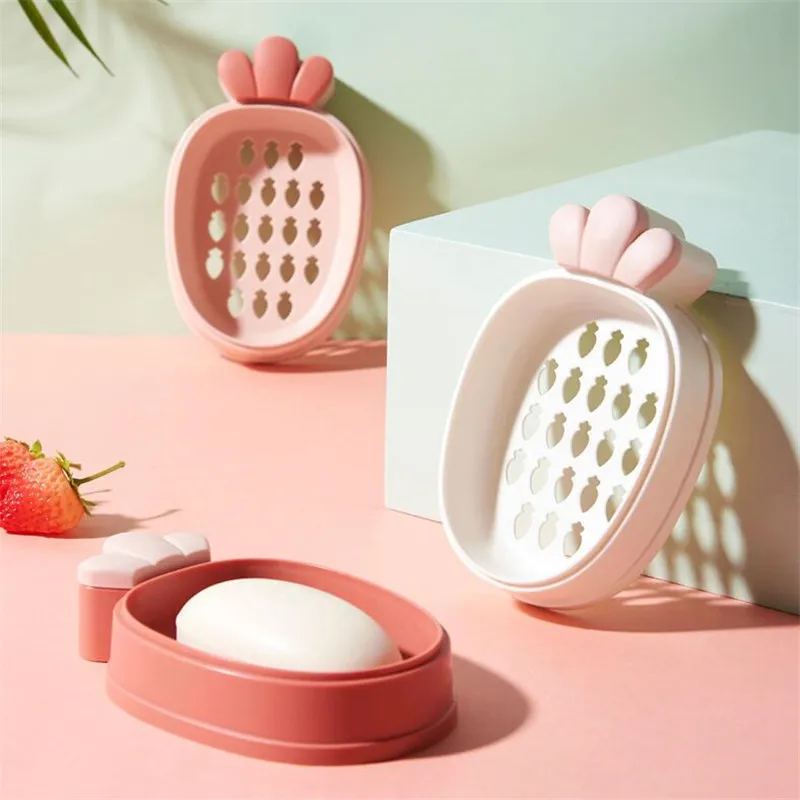 

1PC Protable Travel Soap Dish Box Carrot Soap Holder Storage Container Shower Soap Dishes Bathroom Accessories Container Boxes