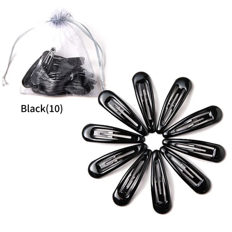 Black(10Pcs) 3-40 шт. 5 см заколки для волос, заколки для волос, цветные металлические заколки для волос, аксессуары для укладки - Цвет: Black(10Pcs)