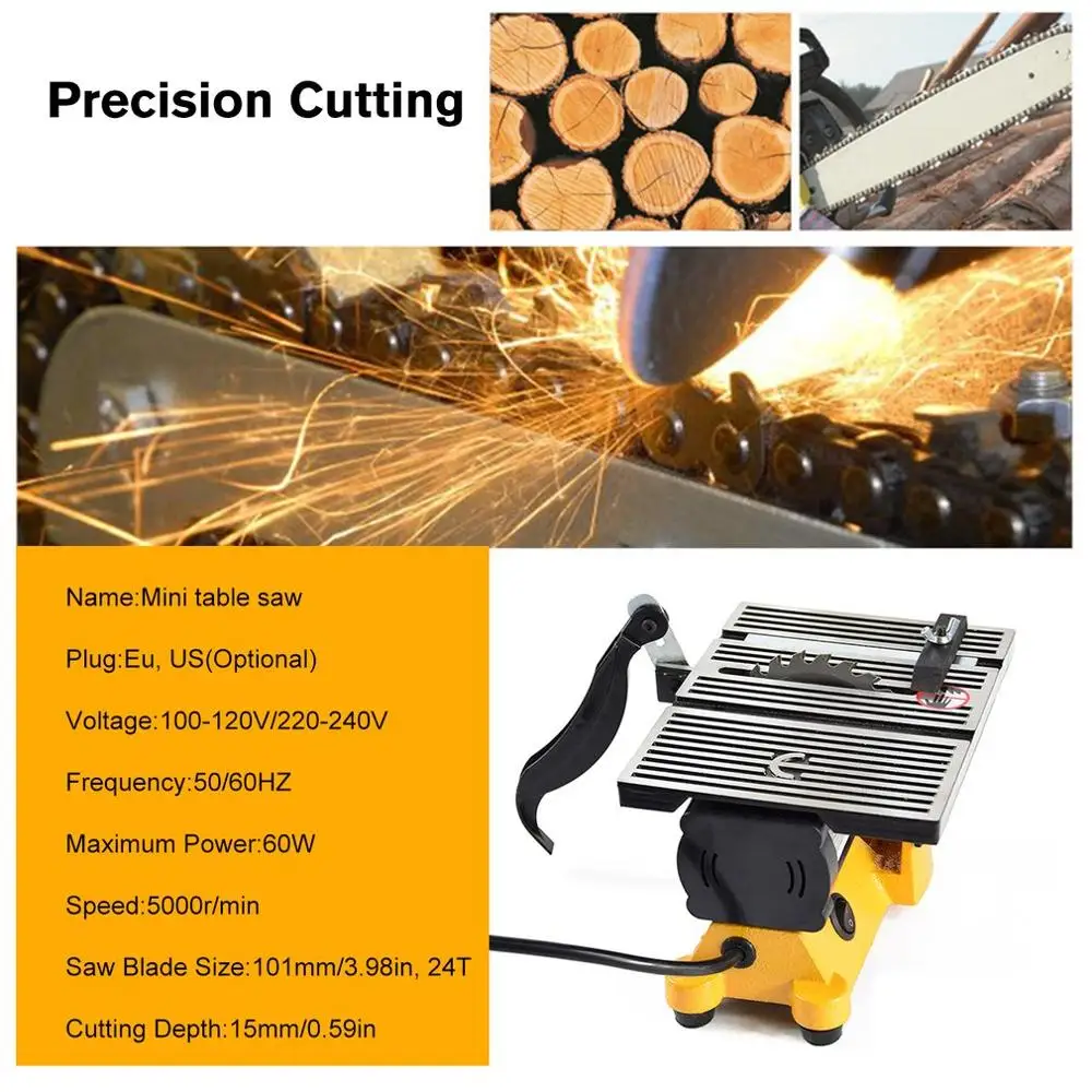 Фото Mini Table Saw Blade Manual Woodworking Cutting Machine 5000RPM Tool With 101mmx24T Circular EU/US Инструменты Mini Table Saw Blade Manual Woodworking Cutting Machine 5000RPM Tool With 101mmx24T Circular EU/US Инструменты