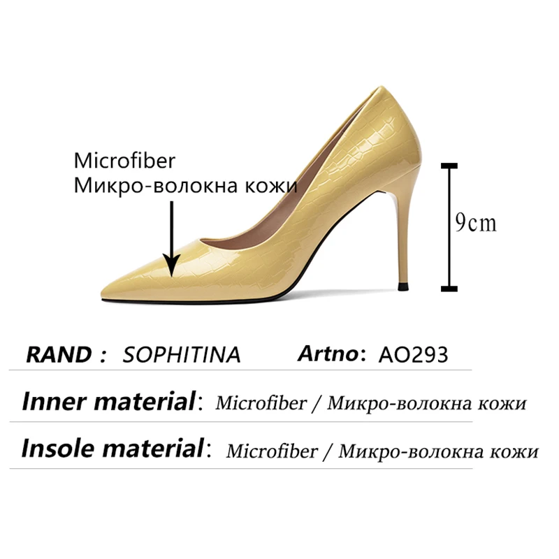 

SOPHITINA New All-match Female Pumps Shallow Mouth Stiletto Shoes Pointed Toe High Heel Work Plus Size Sexy Women's Shoes AO293