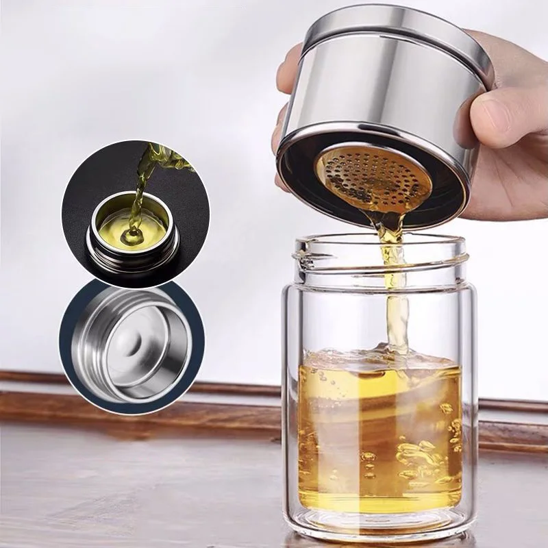 

Креативный стеклянный термос, кружка из нержавеющей стали, бутылка для воды для мужчин и женщин, Мужская портативная вакуумная колба, чашка,...