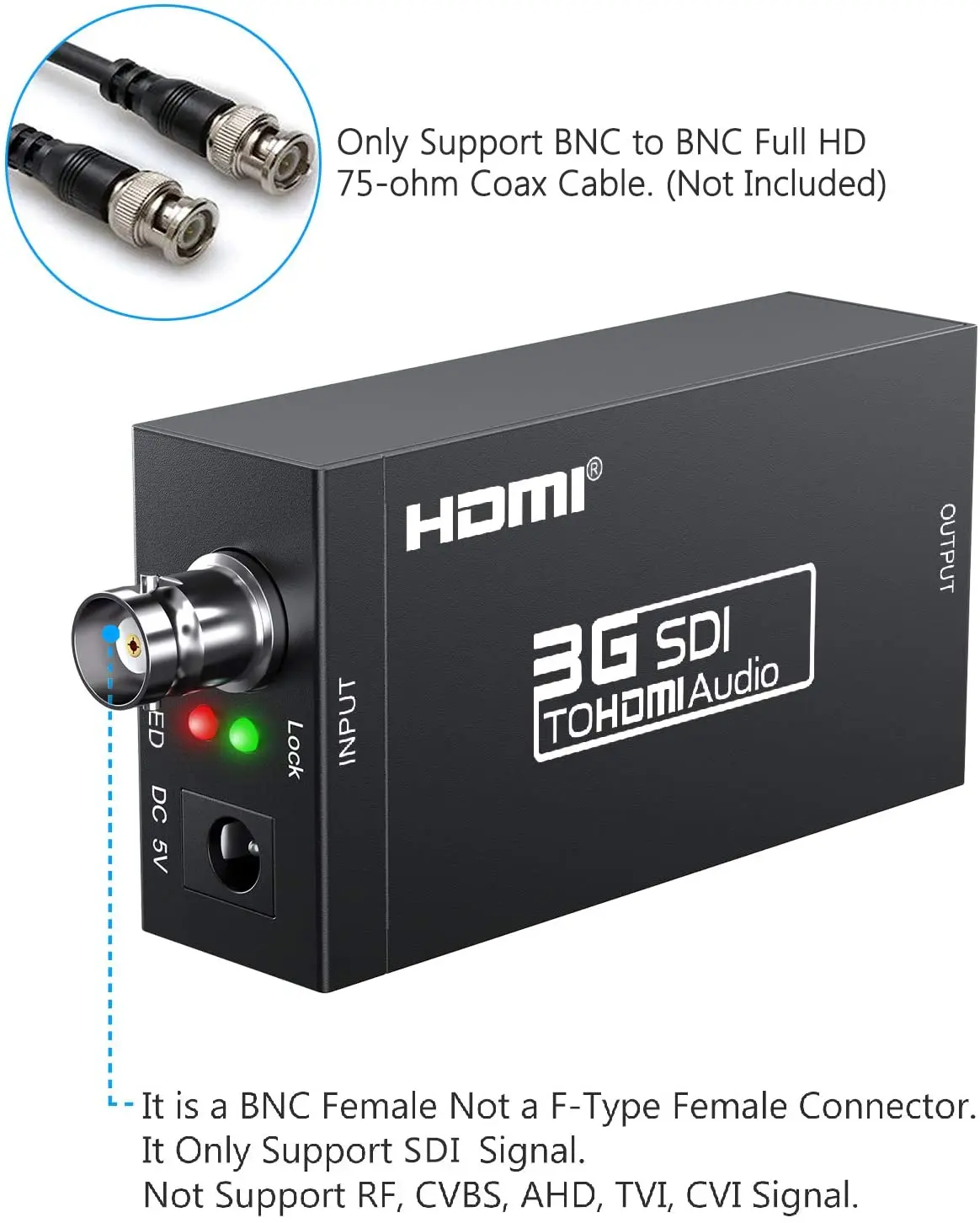 SDI к совместимому с HDMI конвертер адаптер HD 3G до Full 1080P аудио видео сигналов Дисплей