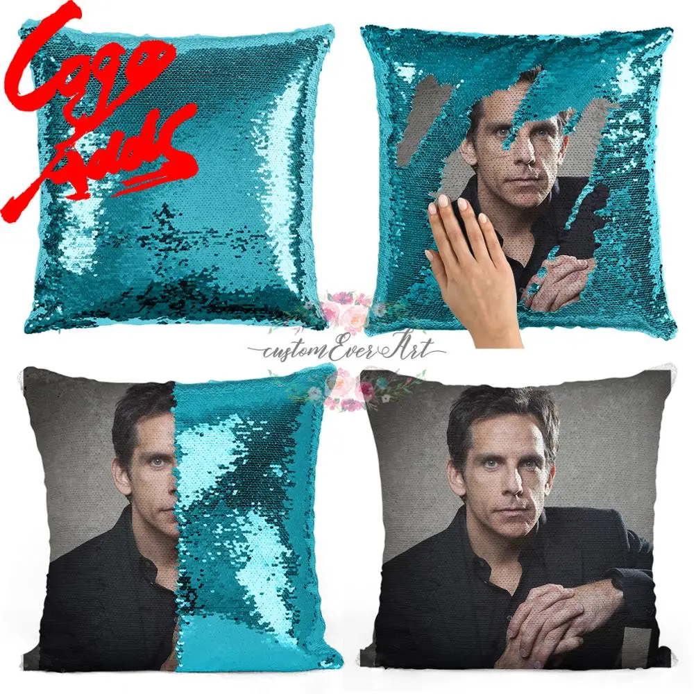

Ben Stiller sequin pillow | sequin Pillowcase | Two color pillow | gift for her | gift for him | pillow | magic pillow