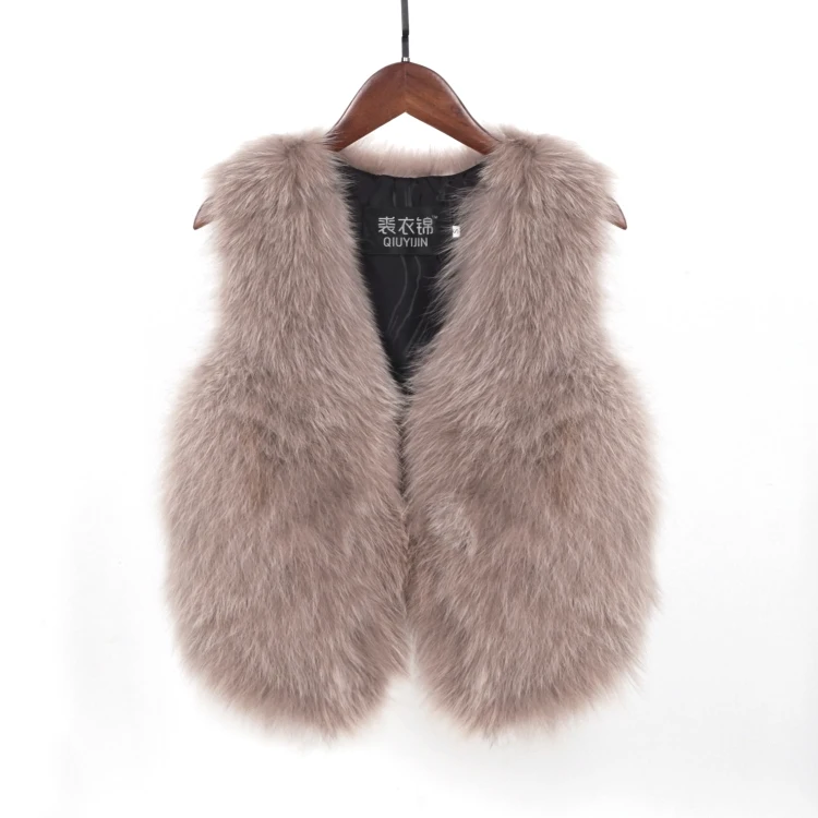 fashion Free shipping,Brand lady leather vest.quality 100% fox fur jacket.femme shearling fox hair.winter warm fur waistcoat