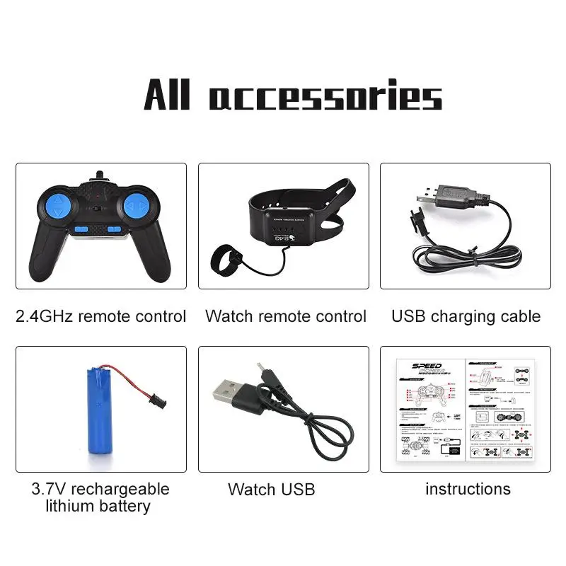 

Gesture induction deformation remote control car watch stunt twisting driver control four-wheel drive off-road car for children