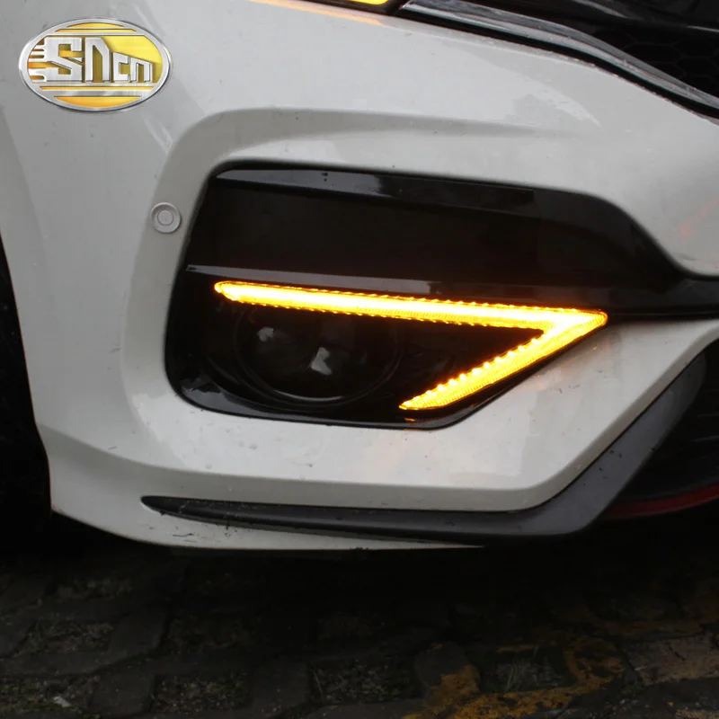 

2PCS For Honda Jazz Sport RS 2018 2019 Turn Yellow Signal Relay Waterproof Car DRL 12V LED Daytime Running Light Fog Lamp