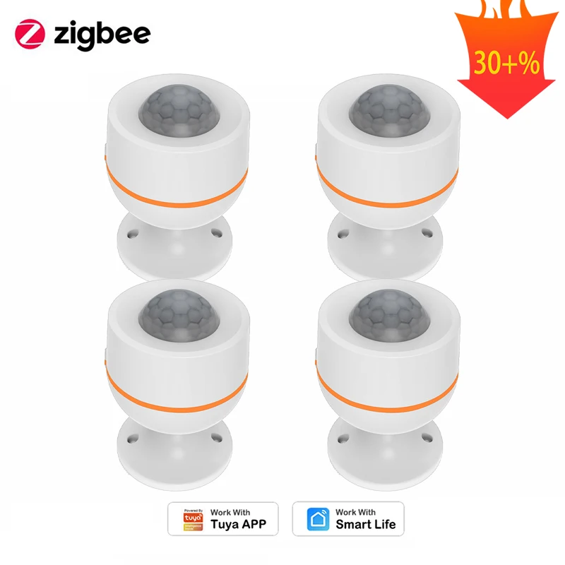 

5PCS ZigBee PIR Smart Motion Temperature Humidity IR Detector Sensor Work with Tuya Smart Life APP Remote Real-Time Monitor