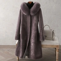 2021 women winter casual real fur coat lady natural warm sheep sheared fur female fashion luxuriou long genuine fur outwear b164