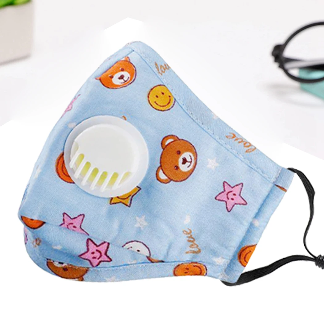 

3PCS Random Color Mouth Mask Cute Cartoon Warm Reusable Breathable Half Face Mask Washable Mouth Cover for Children