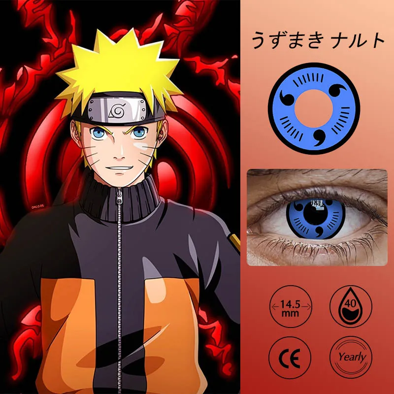 Red Sharingan Contact Lenses Colored Halloween Kakashi Itachi Sasuke Contacts Lens Anime Cosplay 2Pcs | Красота и здоровье