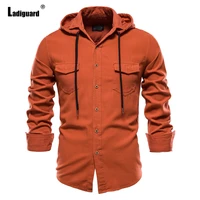 ladiguard men fashion shirts blusas sexy mens clothing 2021 single breasted tops autumn long sleeve male blouse casual hoodies