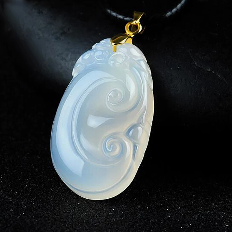 

Подвеска из натурального ледяного агата, нефрита Ruyi, ювелирные изделия на заказ