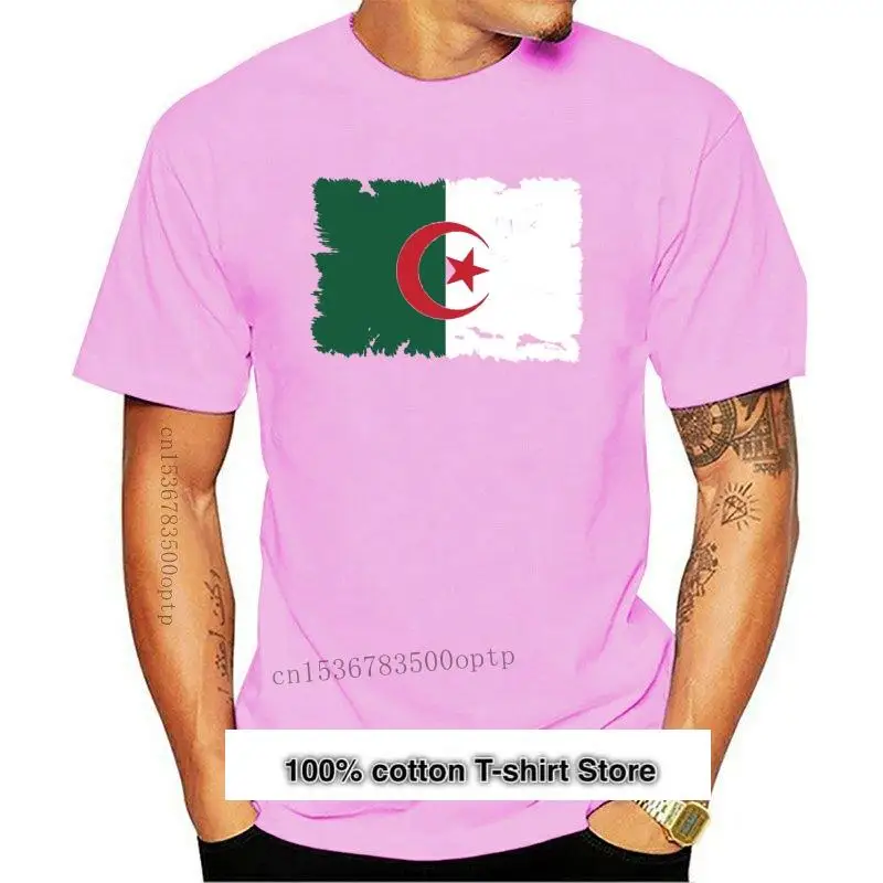 

Camiseta de манга corta para hombre, camisa de moda с bandera de стиль Grunge de Argelia, 7 цветов, nueva