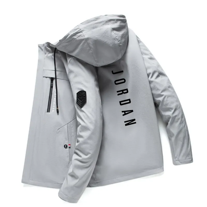 Куртка мужская приталенная с капюшоном Повседневная ветровка для молодых людей