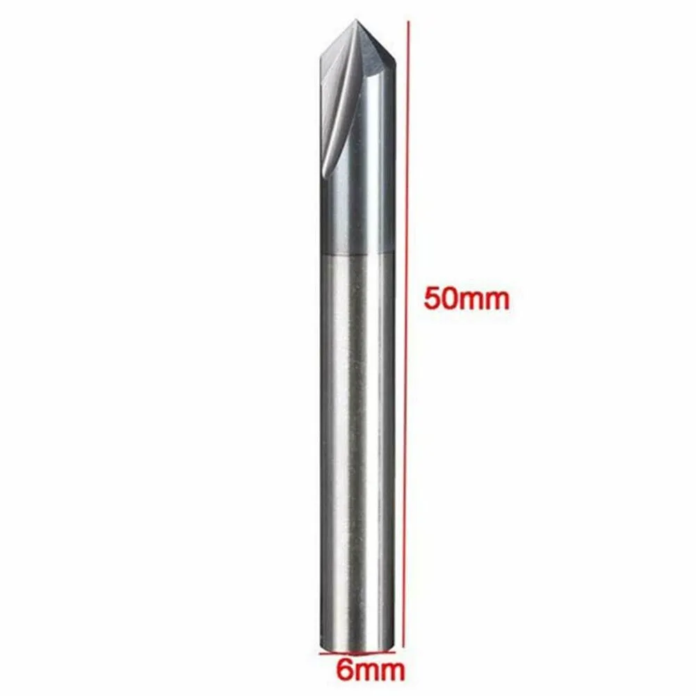 

2PCS 6mm Carbide Chamfer Mill 2Flutes 90Degree HRC45 CNC End Milling Cutter Bit