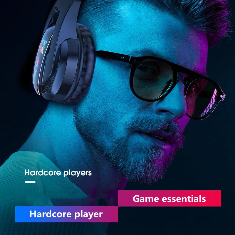 

New Product K16 Head-Mounted Professional Wired Gaming Headphone with Mic Rgb Light Space Printing Headset