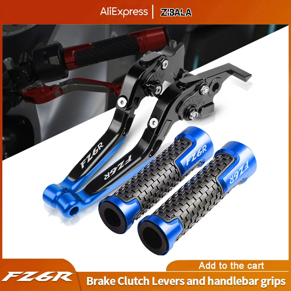 

Motorcycle Accessories Folding Extendable Brake Clutch Levers and handlebar grips FOR Yamaha FZ6R FZ6 R 2009-2014 2015 2016 2017