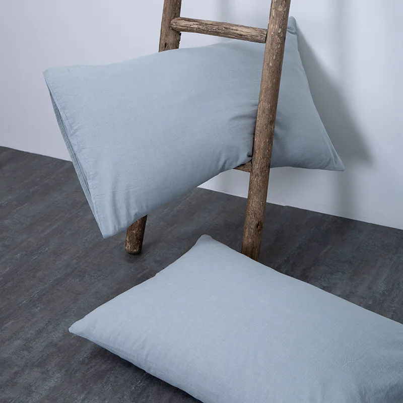 2 шт./компл. сплошной цвет подушка из хлопка с эффектом памяти Крышка для кровать