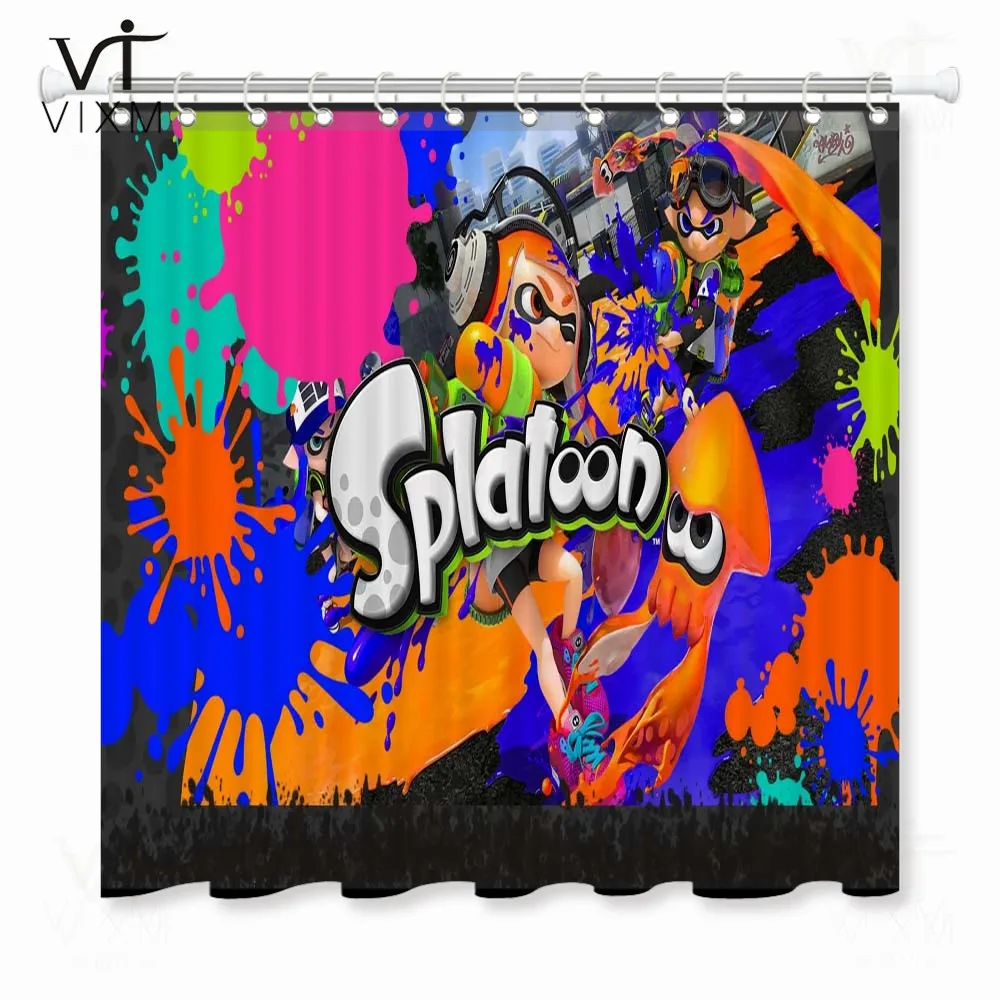 Vixm домашние Splatoon ткань занавески для душа водонепроницаемый плесени