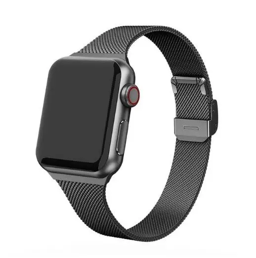 Black Серебряный ремешок для Apple Watch 5 Миланский Браслет 40 мм 44 i Phone 4 Series i Watch 2 3 1 полосы 38 мм 42 ремешок из нержавеющей стали - Цвет ремешка: Black