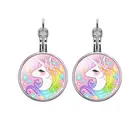 Креативные новые детские серьги с единорогом из мультфильма, милые пони серьги с вращающимися кольцами, подарок на день рождения для девочек, ювелирные изделия, серьги