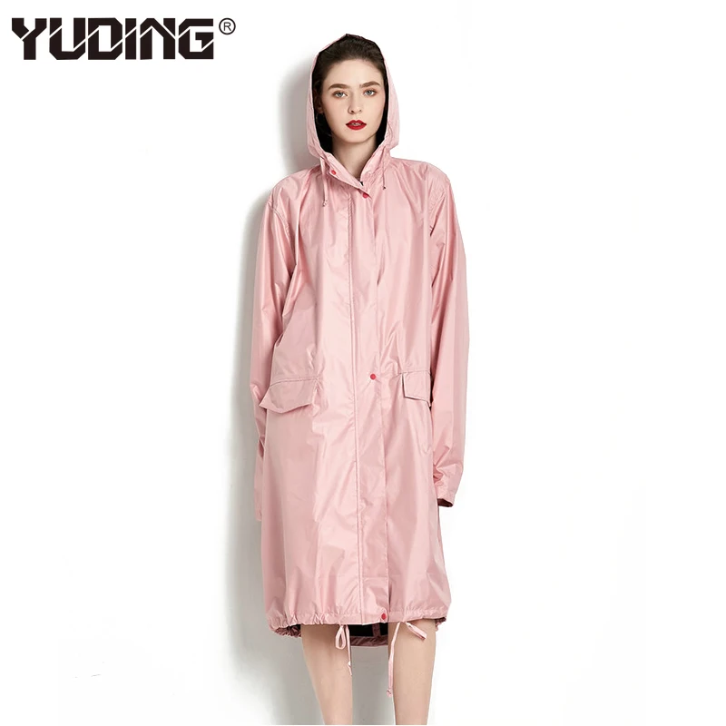 Yuding желтый женский плащ Легкий Портативный Женский дождевик непромокаемый пончо