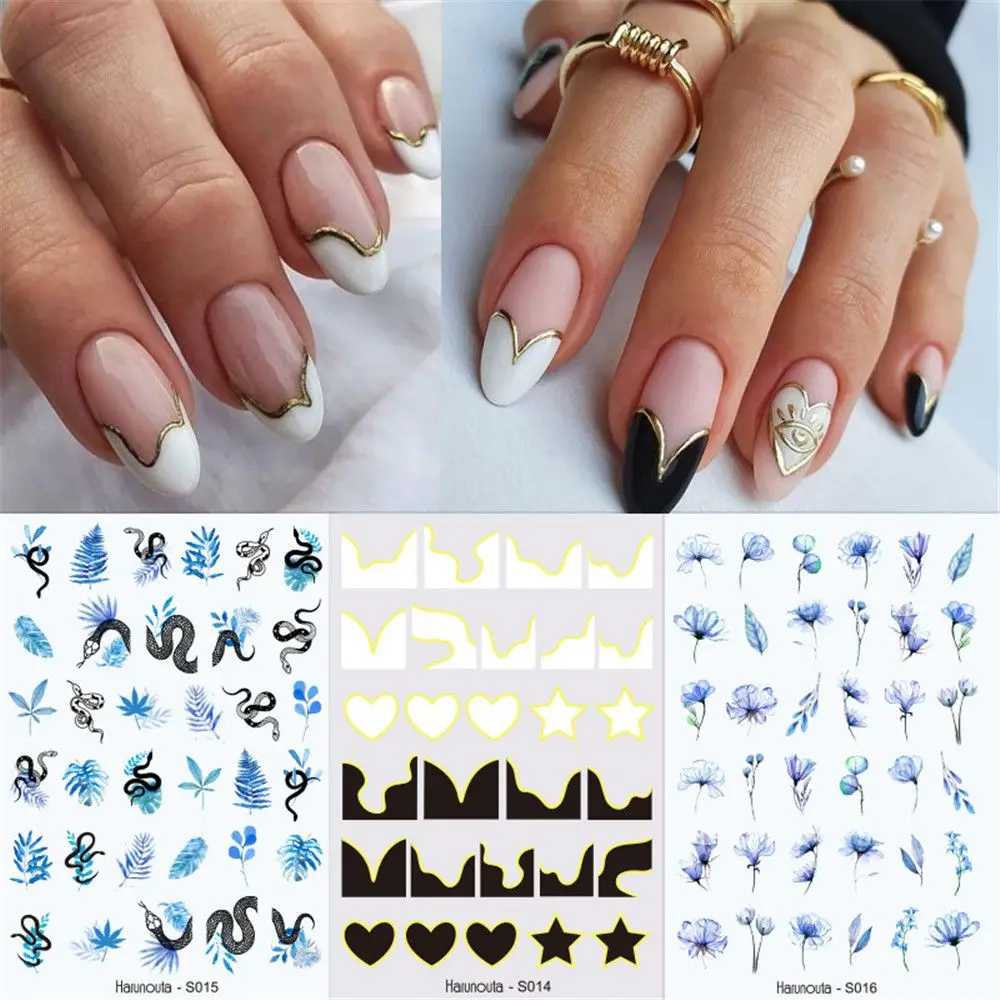 

Manicure Cartoon Avatar Girls Nail Art Stickers Letter 3D Decals Plant Color