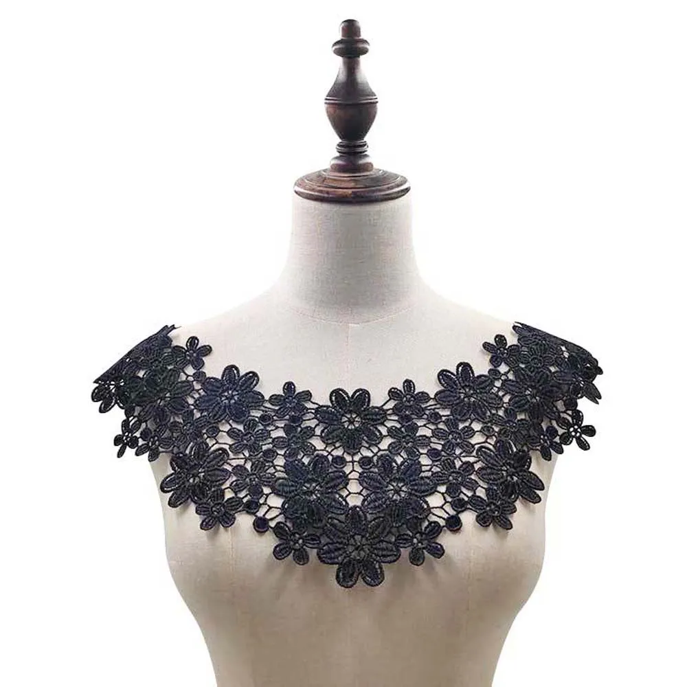 Многоцветная кружевная ткань вышитая аппликация декольте DIY цветочные платья