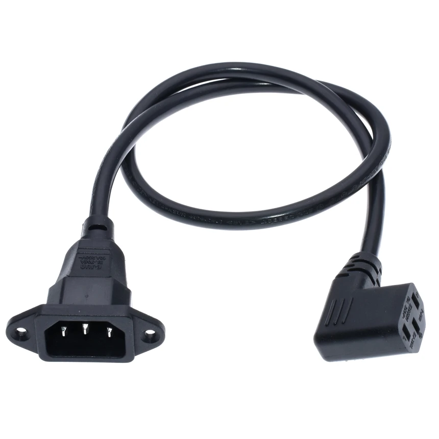 IEC320 C14 до C13 удлинитель, C14 с винтовыми отверстиями и C13 короткий, 60 см Длина. Прямая поставка