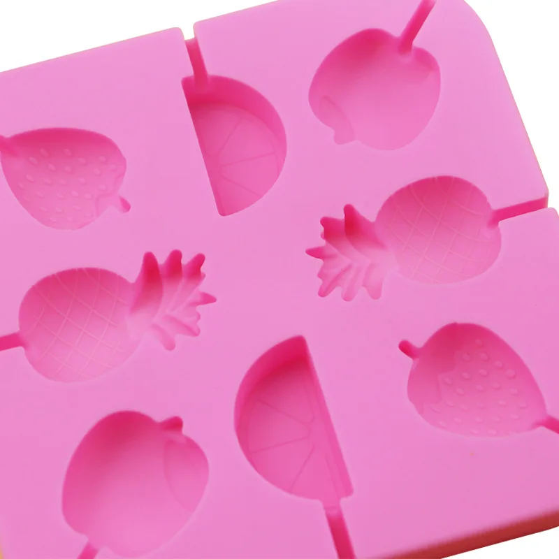 Хорошая Материал Фрукты Силиконовые формы леденец на палочке плесень QQ Конфеты