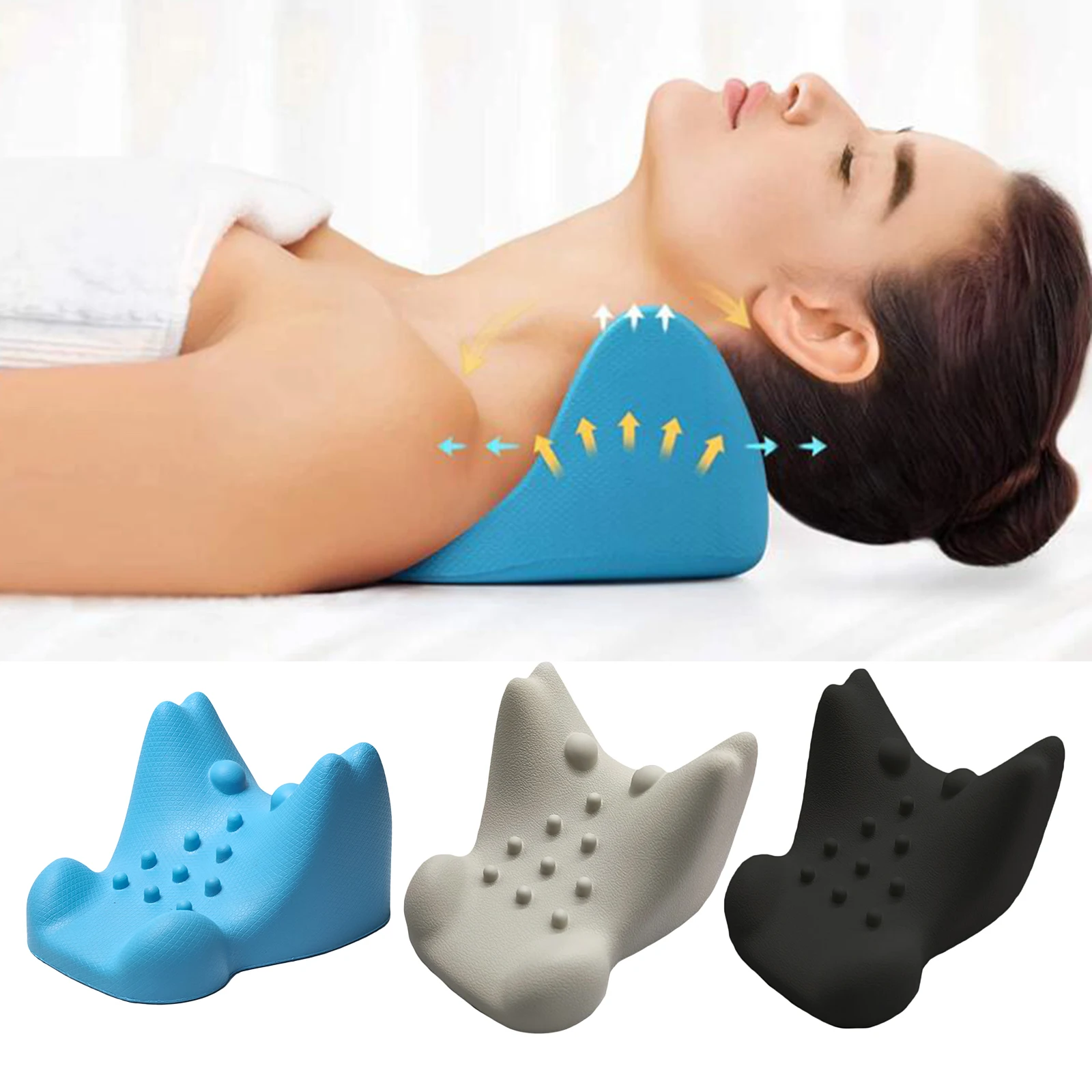 

Neck Shoulder Relaxer Chiropractic Pillow w/Massage Point Neck Stretcher for Muscle Relax Fast Efficient Lightweight