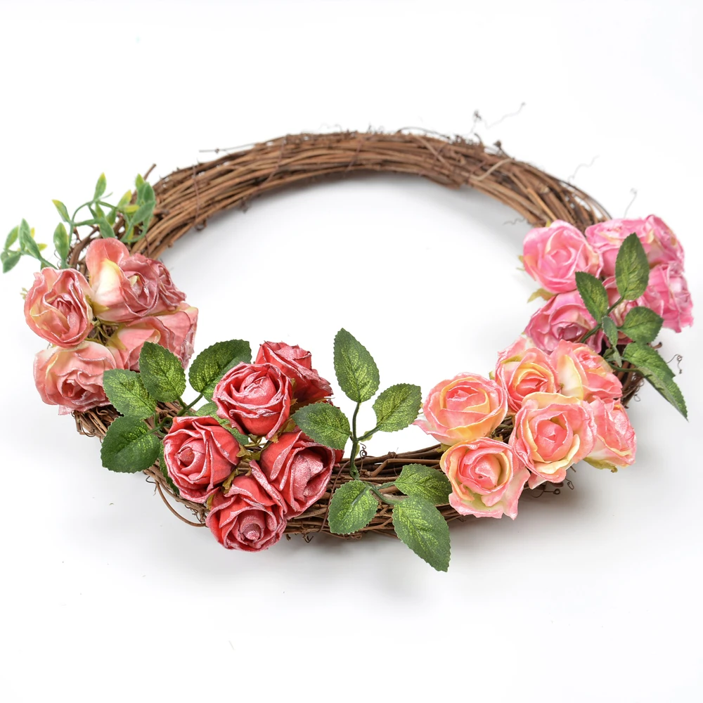 6 шт. искусственный цветок 4 см шелк ярко розовая роза Искусственные цветы