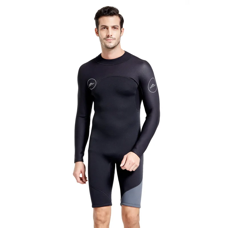

SBART 3MM Neoprene Wetsuit Men Keep Warm Swimming Scuba Diving Bathing Suit Long Sleeve Triathlon Wetsuit for Surf Snorkeling