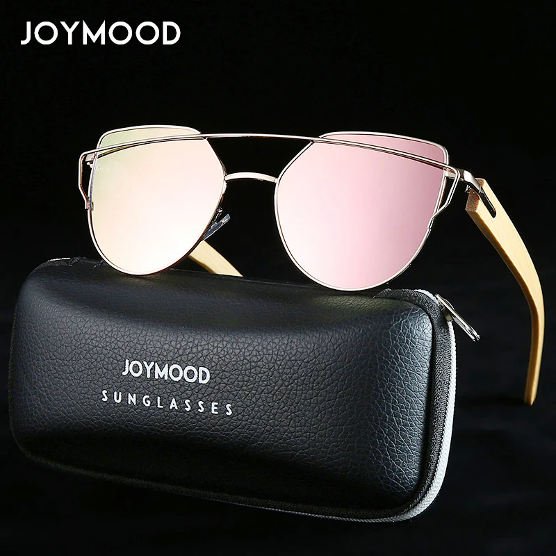 JOYMOOD брендовые бамбуковые солнцезащитные очки женские кошачий глаз