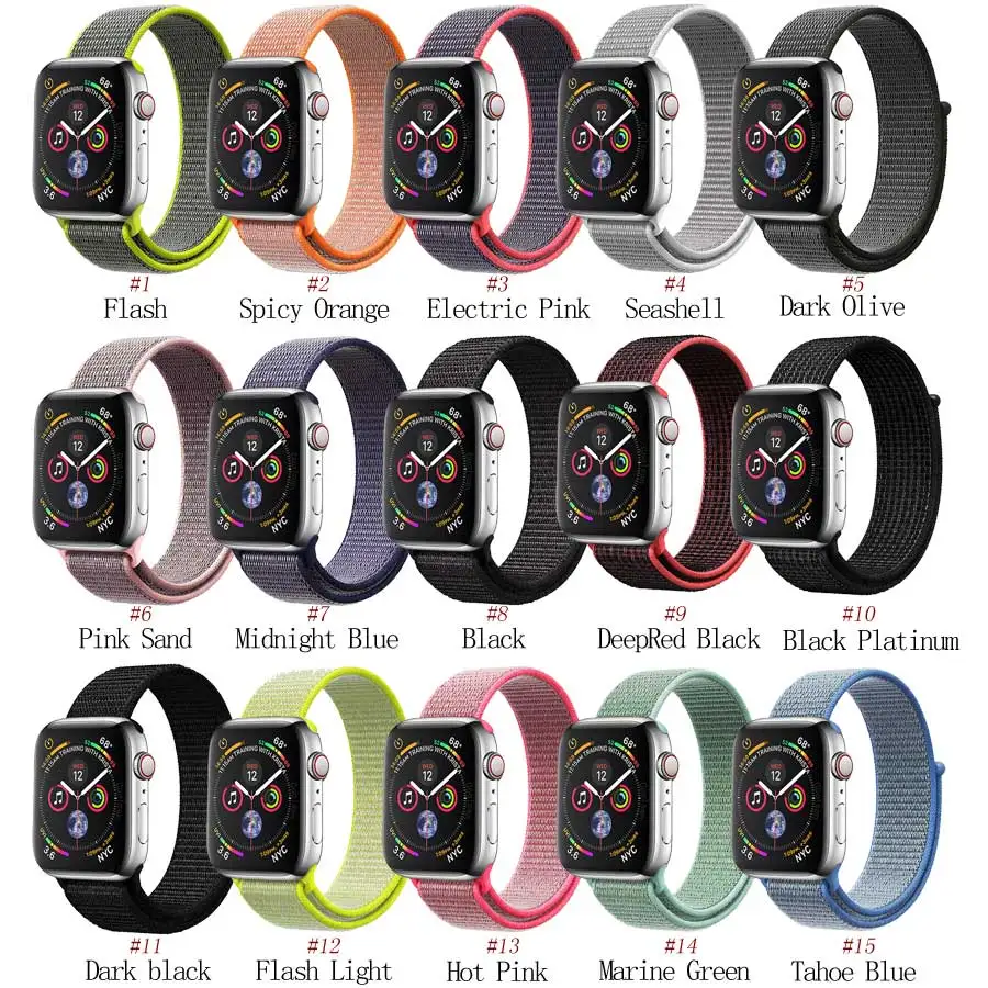 Петля нейлоновый ремешок для apple watch 38 мм 42 мм 40 мм 44 мм 1 2 3 4 тканый нейлоновый ремешок Ремешок для iWatch 4 узор браслет ремешок для часов