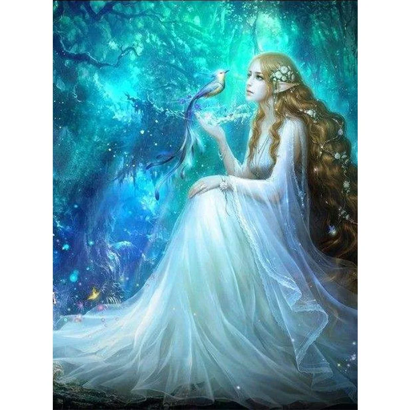 

5D DIY Diamond Painting Blue Beauty Girl Fairy Full Drill Diamond Embroidery Cross Stitch Mosaic Rhinestone Home Decor Gifts