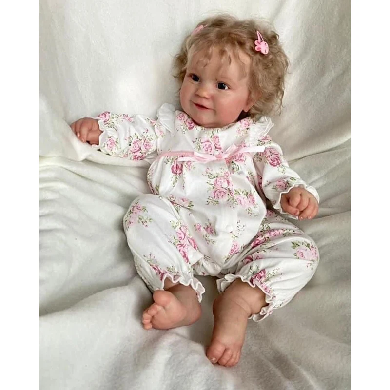 

NPK 60CM Reborn Baby Girl Doll Maddie with Rooted Blonde Hair Soft Cuddle Body High Quality Reborn Doll Toys for Girl