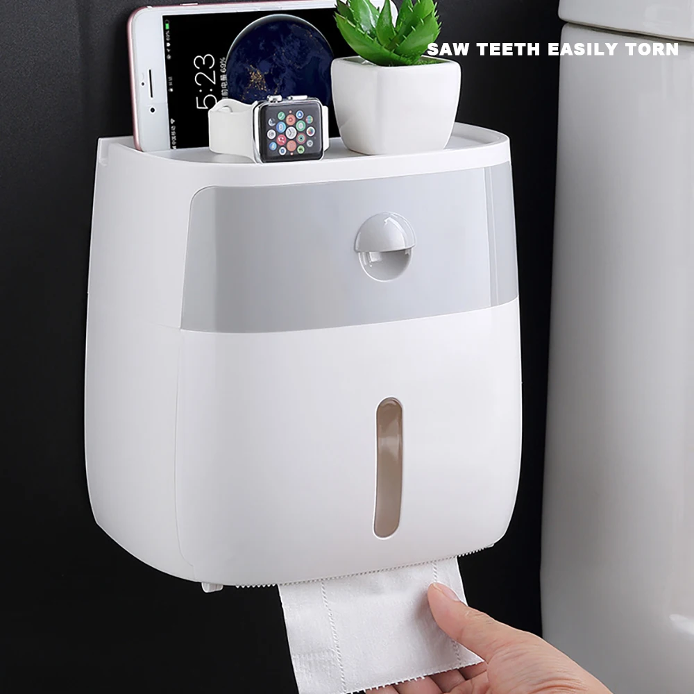 Водонепроницаемый настенный держатель для туалетной бумаги полка поддона