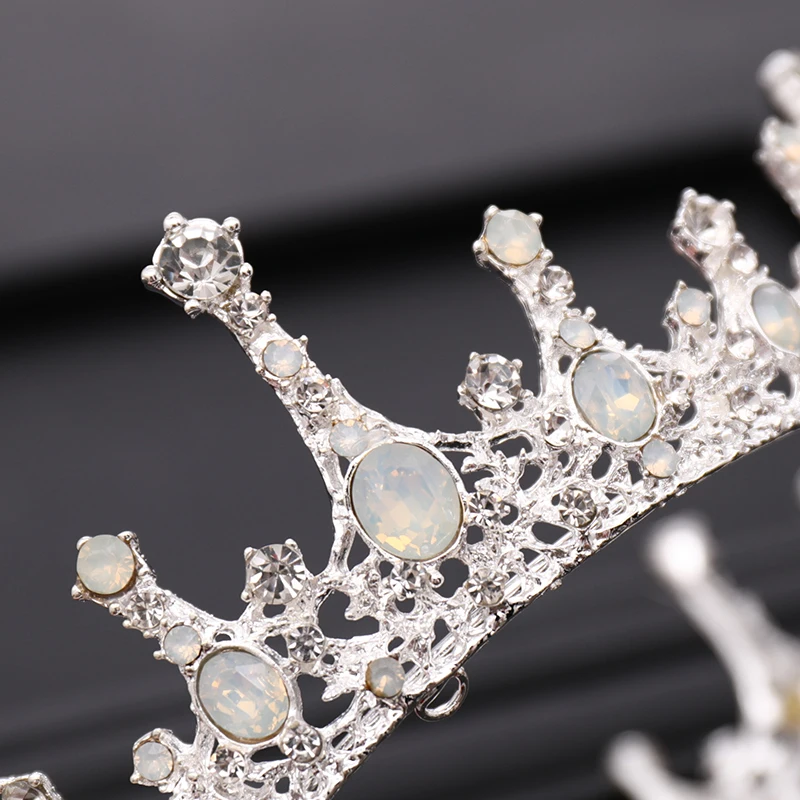 Тиара в стиле барокко со стразами и кристаллами Королевская корона свадебная