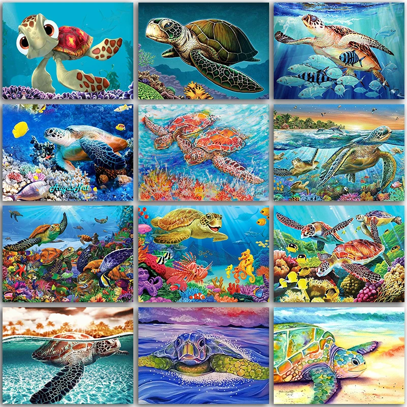 

ZOOYA Diamond Painting Sea Turtle Tortoise Kit Diamond Embroidery Ocean Fish Full Square&Round Mosaic Animal Cross Stitch Paint