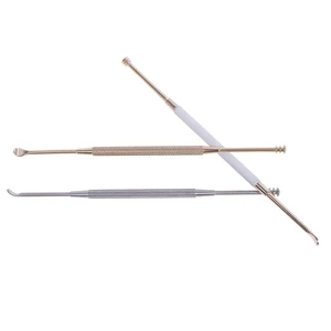 Ложка для воска Ушная двусторонняя из нержавеющей стали, многофункциональная портативная ушной инструмент для удаления воска ушной раковины, 1 шт.