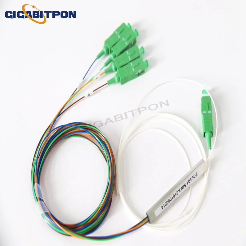 1*4 0.9mm 1M steel tube mini PLC barrier-free splitter with SC/APC connector 1.5m long steel tube splitter with connection coupl