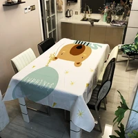 new rectangular table cloths cute cartoon animals tablecloth on the table oilproof tapete blankets and bedspreads table cover