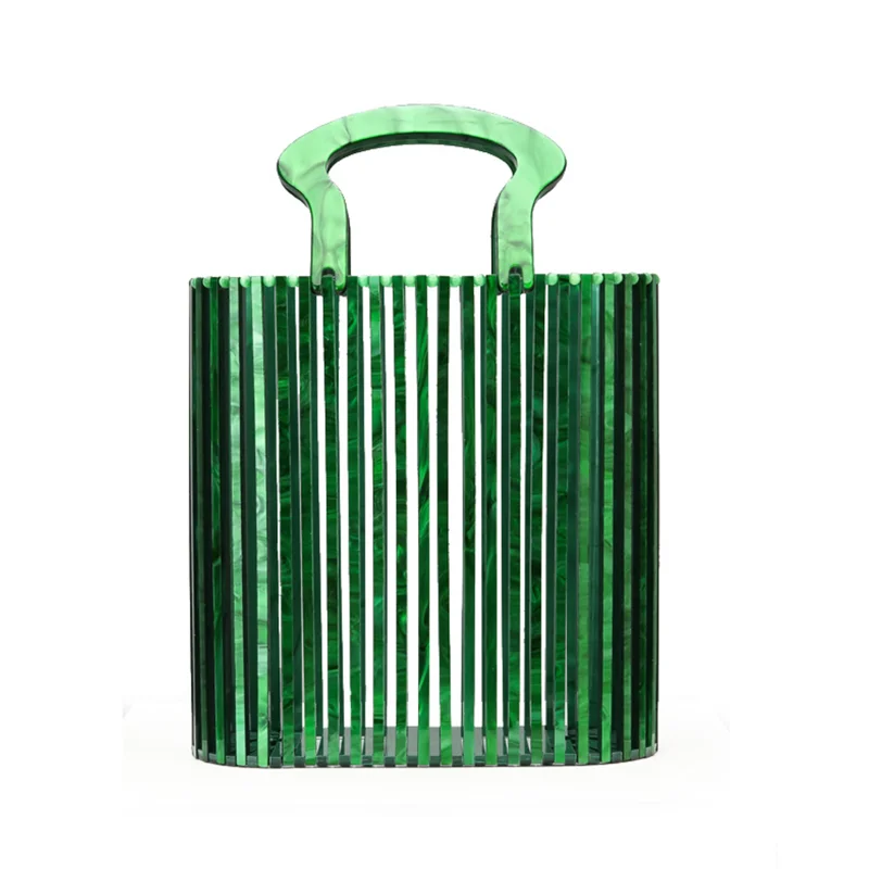 

Fashion Exquisite Lady Shoulder Minaudiere Bags Women Luxury Handbag Square Acrylic Shoulder Hollow Bag
