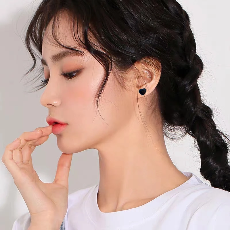 Серьги в форме сердца для девочек Милые простые модные оригинальные серьги