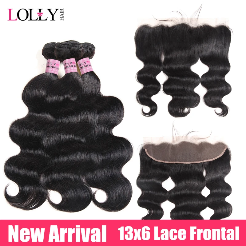 Бразильские волнистые пряди Lolly с фронтальной средней рацией 13x6 фронтальная