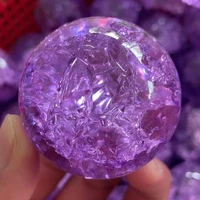 1 beautiful purple electroplated angel glass feng shui gem ball ice cracker ball home garden decoration